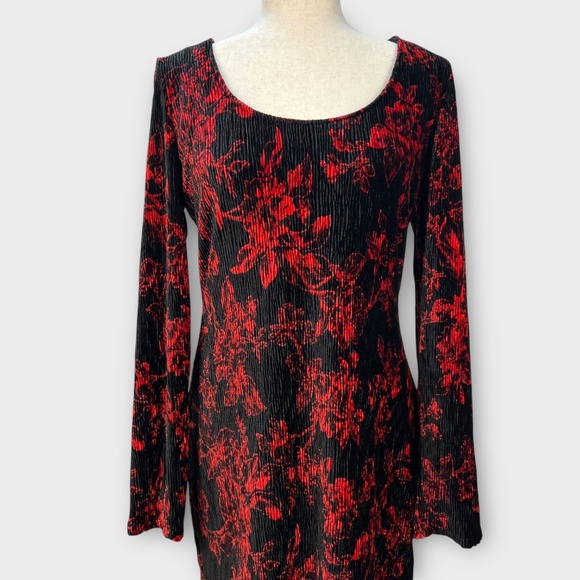 Anthropologie Pencil Dress Red Velvet HD Paris Dierdre Holiday Christmas Party M - Picture 3 of 9